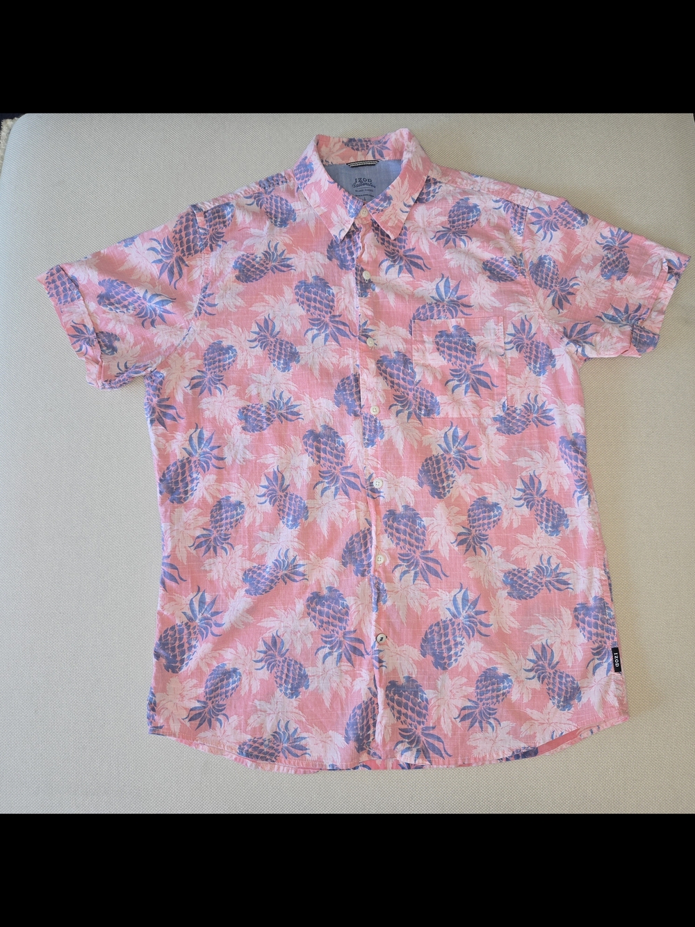 Izod SALT WATER Relaxed Classics LARGE Button Down Shirt Hawaiian Beach Tropical
